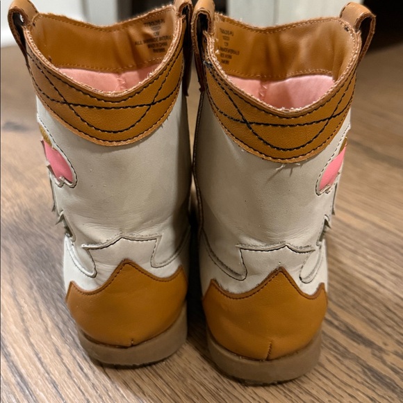 Tucker & Tate Kids Floral Cowboy Boots - Tan and White - size 12 - Picture 4 of 6